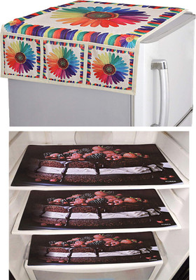 KUBER INDUSTRIES Refrigerator  Cover(Width: 56 cm, Cream)