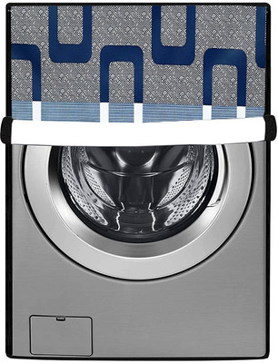 JM Homefurnishings Front Loading Washing Machine  Cover(Width: 69 cm, Blue, White)