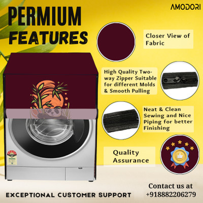 Amodori Front Loading Washing Machine  Cover(Width: 66 cm, Maroon, Orange)