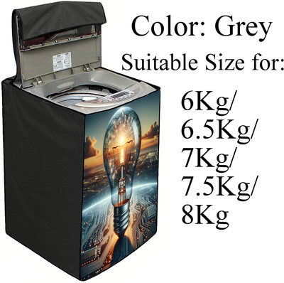 Declooms Top Loading Washing Machine  Cover(Width: 61 cm, Grey)