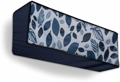 MW PRINTS Air Conditioner  Cover(Width: 114.3 cm, BLUE GREY LEAF)