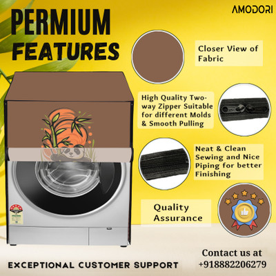 Amodori Front Loading Washing Machine  Cover(Width: 72 cm, Grey, Orange)