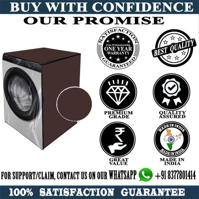 JM Homefurnishings Front Loading Washing Machine  Cover(Width: 66 cm, Brown)