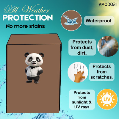 Amodori Front Loading Washing Machine  Cover(Width: 75 cm, Grey, Pink)
