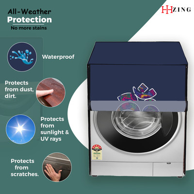 Hizing Front Loading Washing Machine  Cover(Width: 65 cm, Blue, Pink)