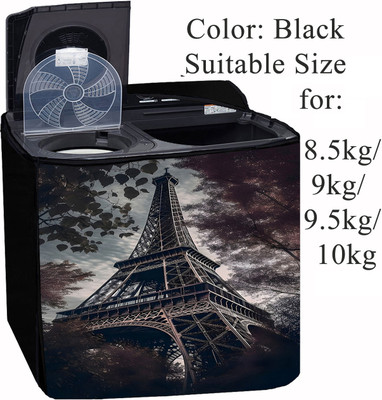 Declooms Semi-Automatic Washing Machine  Cover(Width: 94 cm, Black)