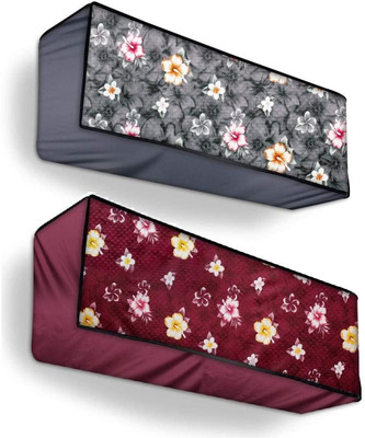 Lala Maneet Air Conditioner  Cover(Width: 114.3 cm, Grey-Maroon Flower)