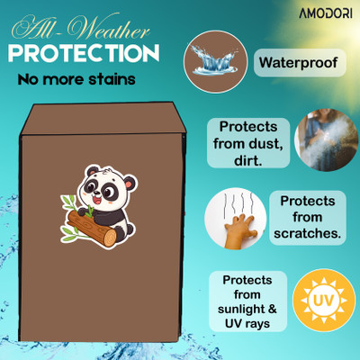 Amodori Front Loading Washing Machine  Cover(Width: 63 cm, Grey, Brown)