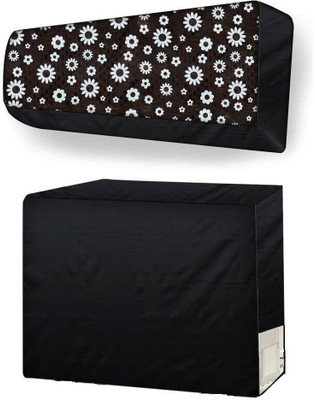 Lala Maneet Air Conditioner  Cover(Width: 114.3 cm, Black White Flower)