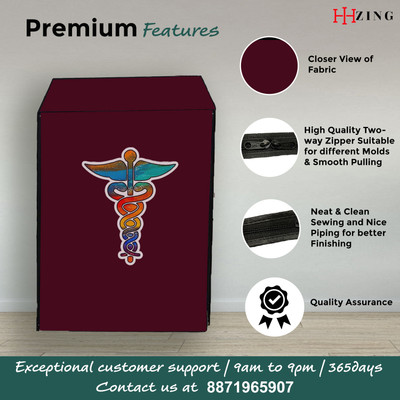 Hizing Front Loading Washing Machine  Cover(Width: 61 cm, Maroon, Blue)