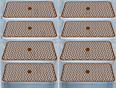 E-Retailer Fridge Mat(Width: 43 cm, PVC) Mats Set of 8 Pcs (Color-Plain Brown)