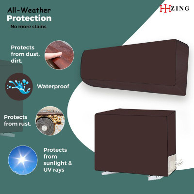 Hizing Air Conditioner  Cover(Width: 113 cm, Brown)