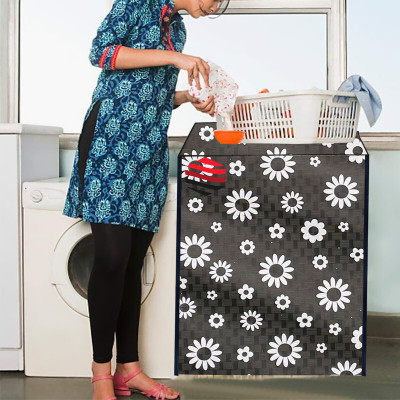 SAVEIT Front Loading Washing Machine  Cover(Width: 69 cm, Black, White)