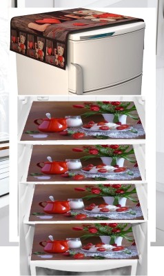 REVEXO Refrigerator  Cover(Width: 91 cm, Multicolor)