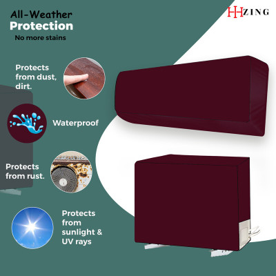 Hizing Air Conditioner  Cover(Width: 89 cm, Maroon)