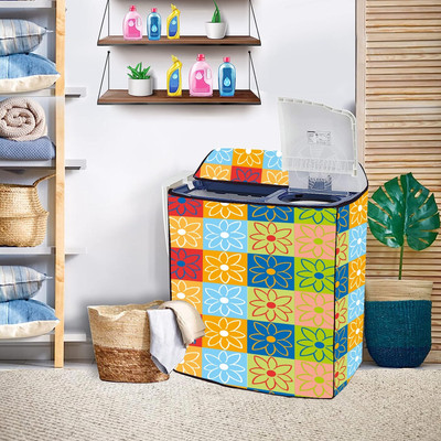 Kiwi Collections Semi-Automatic Washing Machine  Cover(Width: 44.5 cm, MULTI COLOUR)