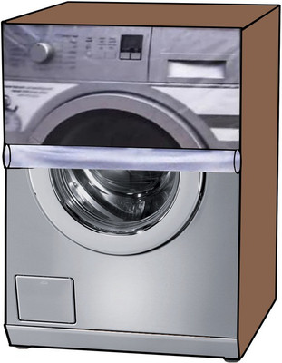 KVAR Front Loading Washing Machine  Cover(Width: 66 cm, Beige, TRANSPARENT)