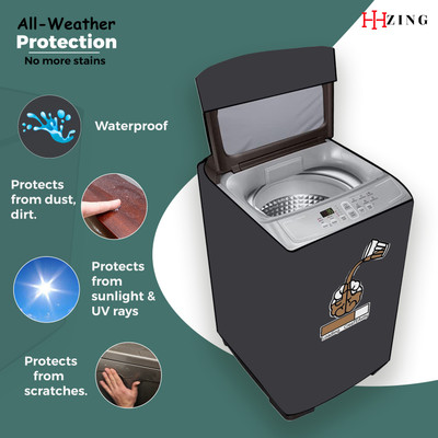 Hizing Top Loading Washing Machine  Cover(Width: 70 cm, Grey)