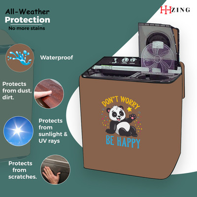 Hizing Semi-Automatic Washing Machine  Cover(Width: 88 cm, Beige)