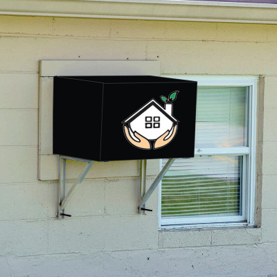 JM Homefurnishings Air Conditioner  Cover(Width: 68.58 cm, Black)