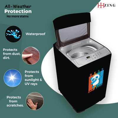 Hizing Top Loading Washing Machine  Cover(Width: 61 cm, Black, White)