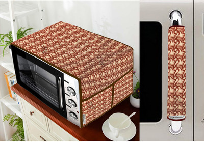 E-Retailer Microwave Oven  Cover(Width: 35 cm, Length-91cm) With utility Pockets and 1Pc Handle Cover (Brown, Pack of-2Pcs)