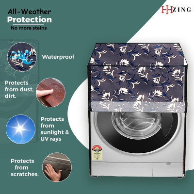 Hizing Front Loading Washing Machine  Cover(Width: 64 cm, Grey, White)