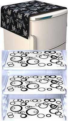 RichBox Refrigerator  Cover(Width: 54 cm, Black, White)