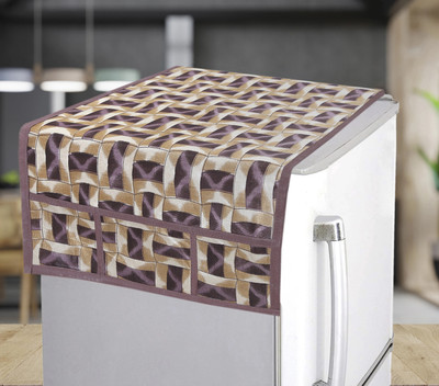 Crosmo Refrigerator  Cover(Width: 53 cm, Brown, Maroon)