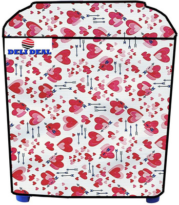 Delideal Semi-Automatic Washing Machine  Cover(Width: 67 cm, Pink, White)