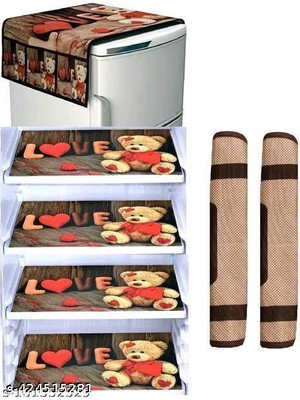RichBox Refrigerator  Cover(Width: 54 cm, Brown, Multicolor)