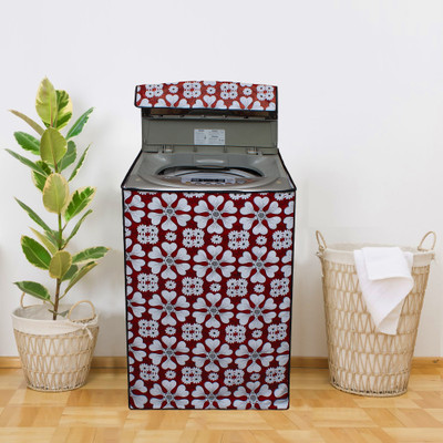 Glassiano Top Loading Washing Machine  Cover(Width: 58.42 cm, Red, White)