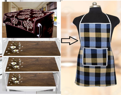 Creadcraft Refrigerator  Cover(Width: 99 cm, Multicolor)