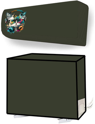JM Homefurnishings Air Conditioner  Cover(Width: 35 cm, Green)