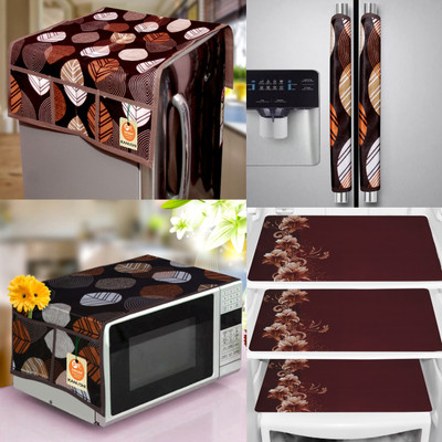 Kanushi Industries Refrigerator  Cover(Width: 99 cm, Brown)