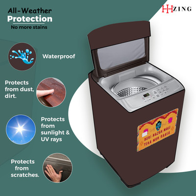 Hizing Top Loading Washing Machine  Cover(Width: 55 cm, Brown, Orange)