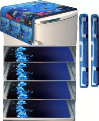 Crosmo Refrigerator  Cover(Width: 64 cm, Blue)