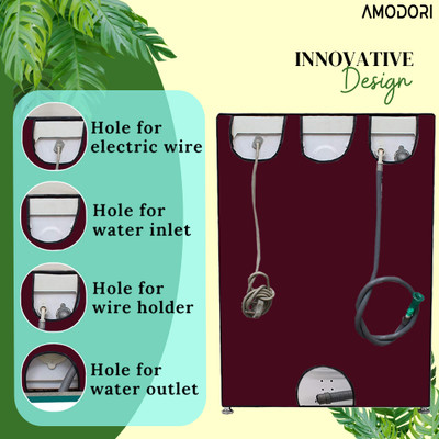 Amodori Front Loading Washing Machine  Cover(Width: 65 cm, Maroon, White)