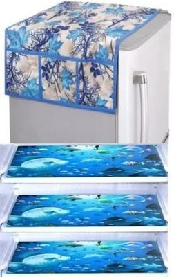 RichBox Refrigerator  Cover(Width: 54 cm, Blue)