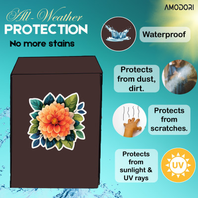 Amodori Front Loading Washing Machine  Cover(Width: 61 cm, Brown, Orange)