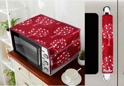 E-Retailer Microwave Oven  Cover(Width: 35 cm, Length-91cm) With utility Pockets and 1Pc Handle Cover (Maroon, Pack of-2Pcs)