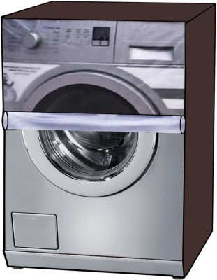 KVAR Front Loading Washing Machine  Cover(Width: 70 cm, Coffee, TRANSPARENT)