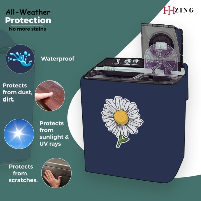 Hizing Semi-Automatic Washing Machine  Cover(Width: 77 cm, Blue, Yellow)