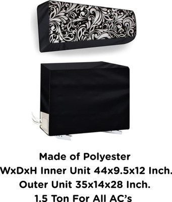 AG Creations Air Conditioner  Cover(Width: 111 cm, Black::Multicolor)