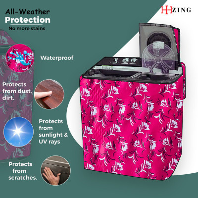 Hizing Semi-Automatic Washing Machine  Cover(Width: 86 cm, Pink)