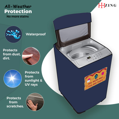 Hizing Top Loading Washing Machine  Cover(Width: 61 cm, Blue, Orange)