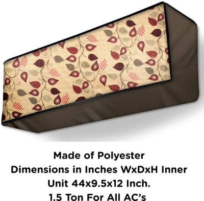 AG Creations Air Conditioner  Cover(Width: 111 cm, Brown::White)