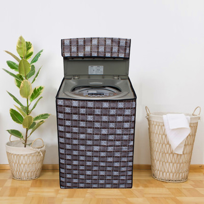Glassiano Top Loading Washing Machine  Cover(Width: 60.96 cm, Brown, White)