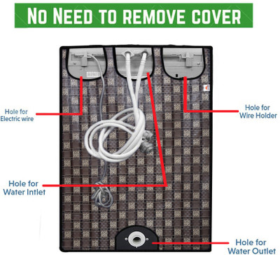 Nitasha Front Loading Washing Machine  Cover(Width: 61 cm, Black, Grey)