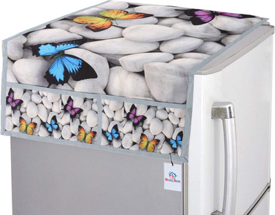 Heart Home Refrigerator  Cover(Width: 98 cm, White)